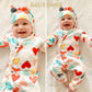 Aalizzwell Newborn Baby Girls Valentines Day Romper Infant Winter Clothes Coming Home Outfit Nb Heart Clothing White