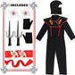 Satkull Ninja Costume Boy Halloween Kids Costume Boy Ninja Muscle Costume With Ninja Foam Accessories Best Children Gift(Kids-M-