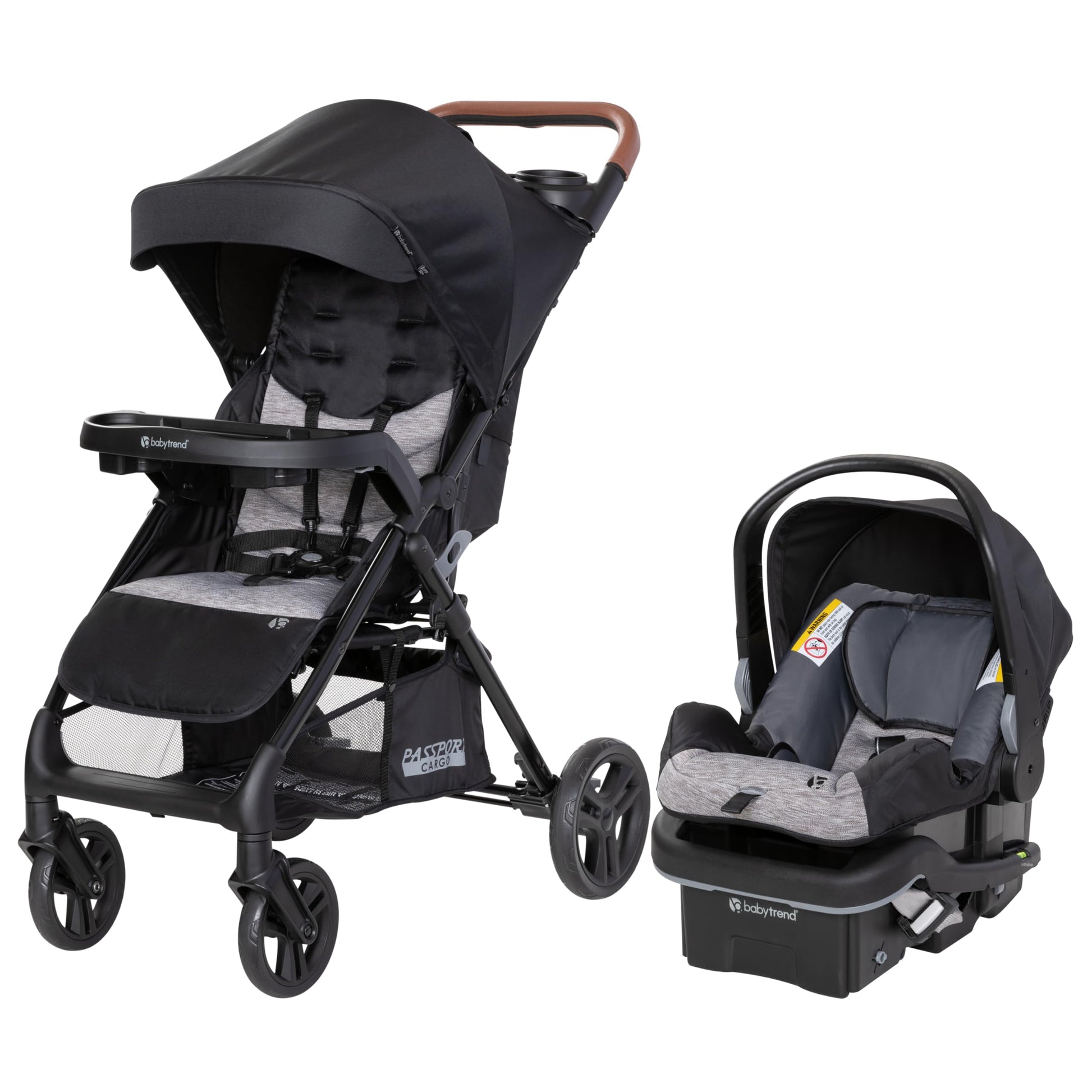 Baby Trend Passport Cargo Travel System (with EZ-Lift Plus Infant Car Seat), Black Bamboo