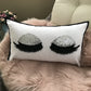 Purple Tree Polyester Blend Cute Silver Sequin Eyelash Pillow  12x18 Inches, Girly Cushion For Girls, Girl Room Decor
