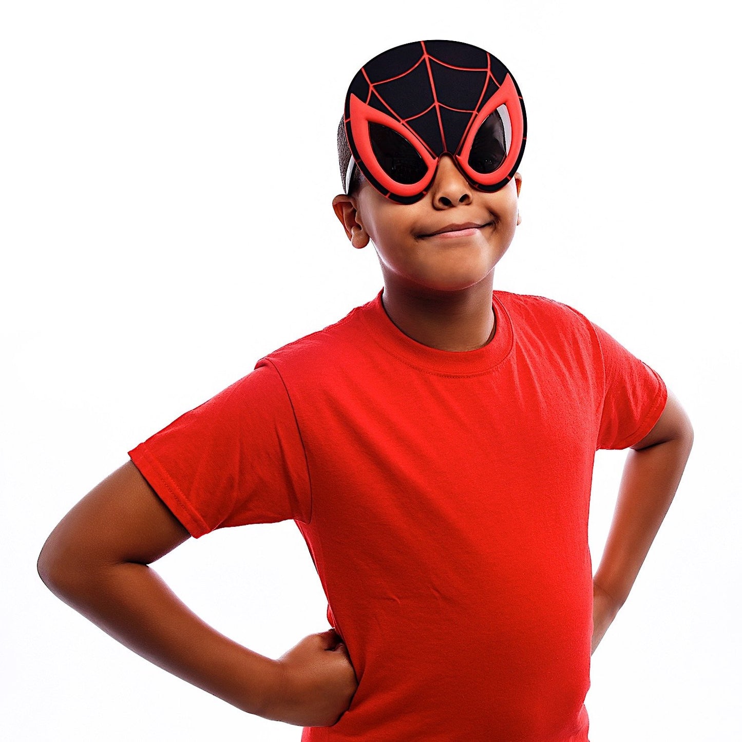 Sun-Staches Spider-Man Miles Morales Sunglasses | Marvel Costume Accessory Mask | Uv400 | One Size Fits Most Kids