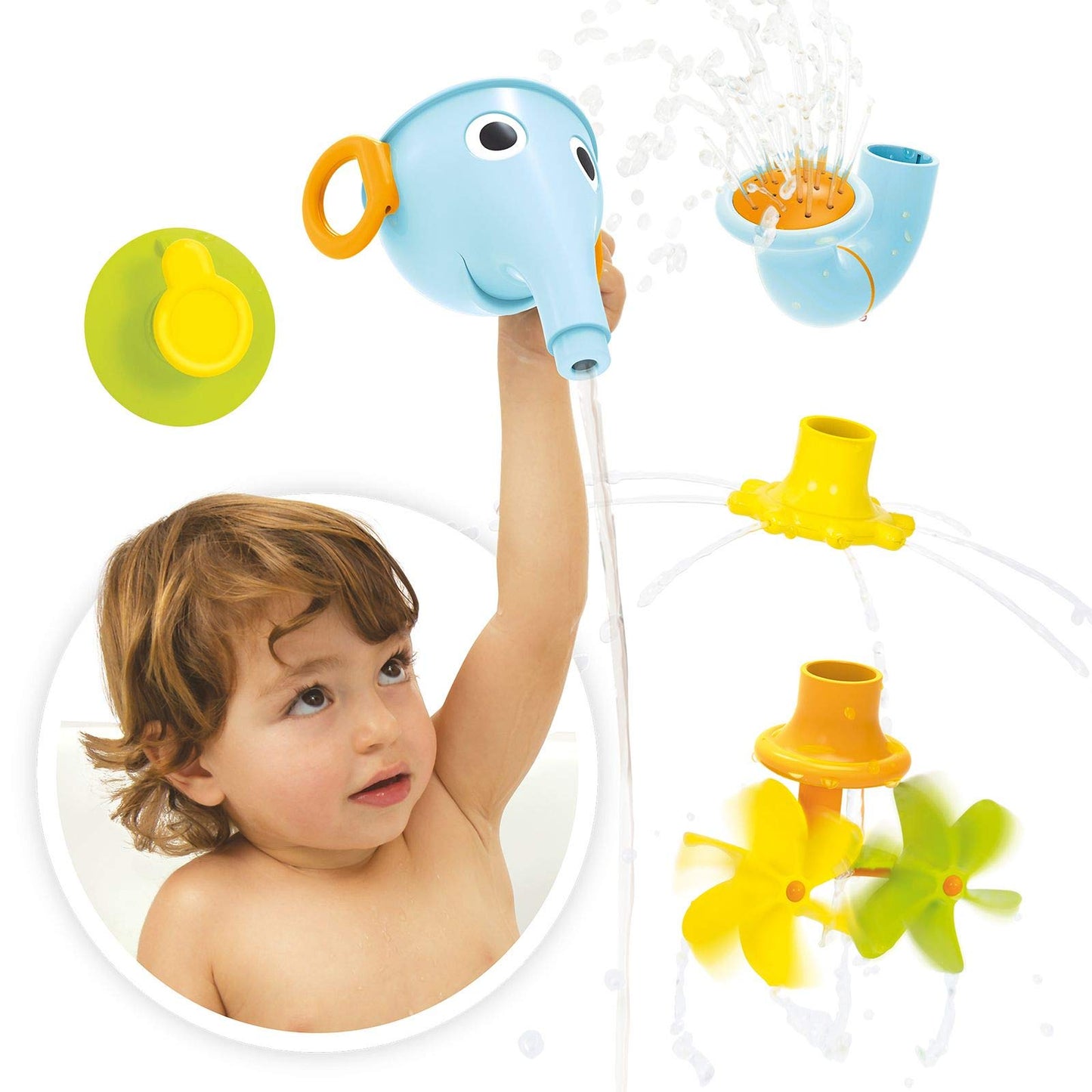 Yookidoo FunEleFun Fill N Sprinkle Bath Toy. (Blue)