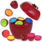 FQKIOMY Apple Toys,Montessori Preschool Learning Construction Vehicle Matching Games,Toddler Fine Motor Shape Sorter Easter Bask