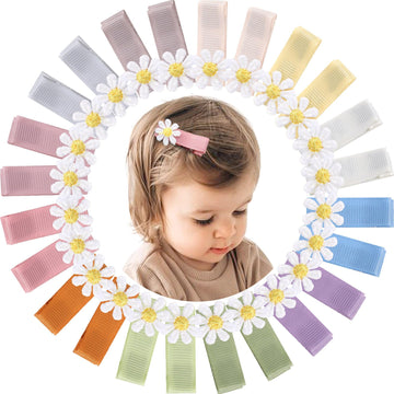24Pcs 2Inch Oaoleer Baby Girls Fully Lined Hair Bows, Tiny Alligator Clips For Infants Toddlers - 12 Colors In Pairs (Style E)