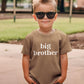 Sanixjoo Toddler Big Brother Shirt Kids Big Bro T Shirt Baby Boy Promoted To Big Brother Announcement Short Sleeve Tee(Brown,18-