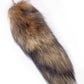 Forssils Real Fox Tail Fluffy Furry Fox Fur Tail Keychain Black Red White Fox Tail Fur Cosplay Toy For Kids(Natural)