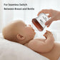 Yanyoyo Natural Glass Baby Bottle For Breastfeeding Babies, 3Oz Newborn Anti-Colic Baby Bottle With Slow Flow Nipples (Ss), Clea