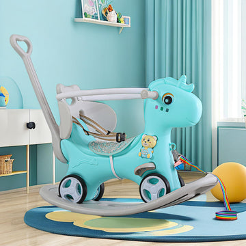 Legendstone Rocking Horse for Toddlers 1-3 Years,4 in 1 Design, Kids Ride on Toy Balance Bike Push Cart with Detachable Balance 