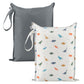 Tiny Twinkle Mess Proof Wet Bags | 2-Pack Reusable Waterproof Wet Bags for Swimsuits | Baby Clothes | Travel & Diaper Bag (Dinos