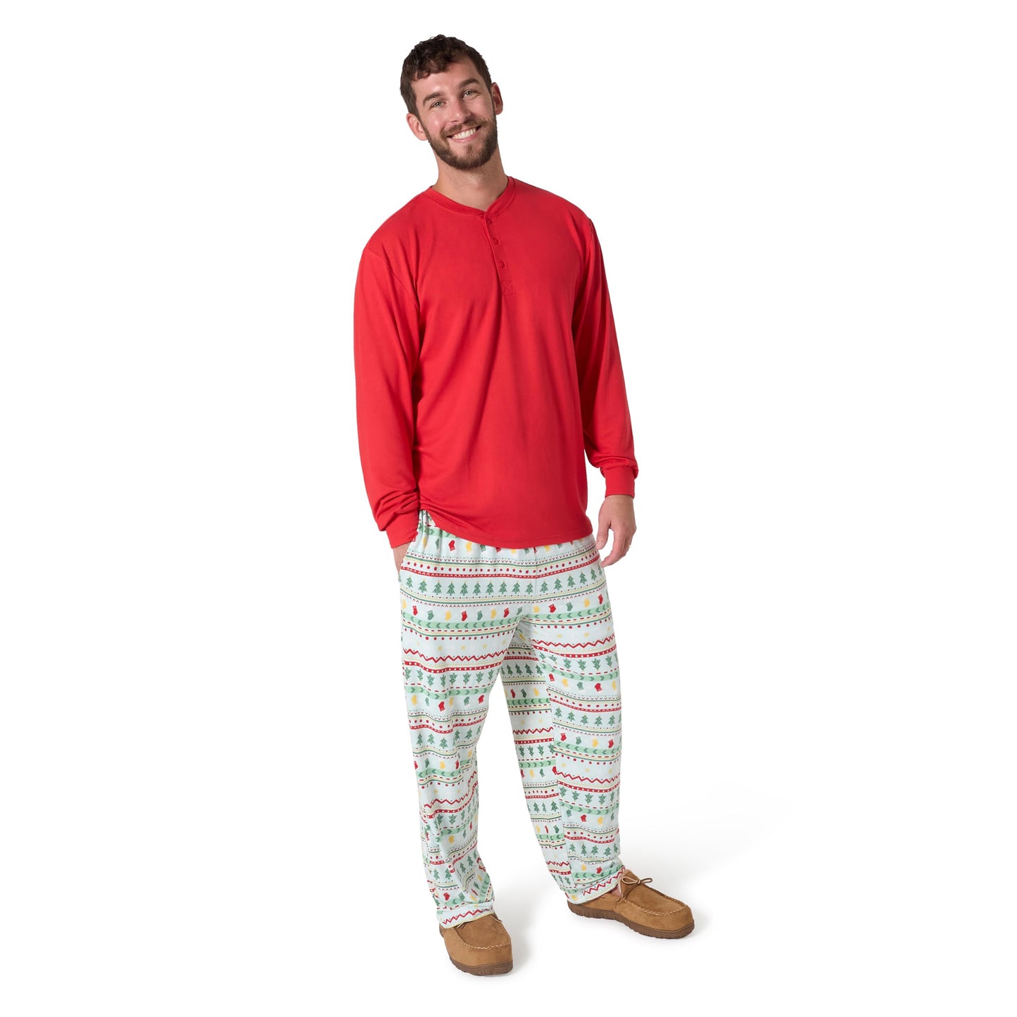 Gerber Unisex Baby Men'S 2-Piece Holiday Family Matching Pajamas, Oh What Fun Fairisle