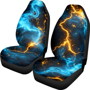 Whosucclay Lightning Car Front Seat Cover for Women Men, 2pcs Automotive Seat Cover Seat Protectors Cushion for SUV & Truck, Was