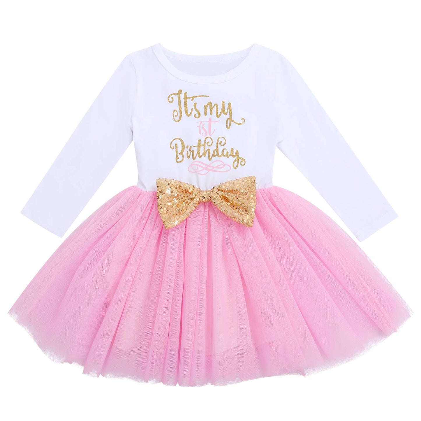 Winter Birthday Outfit Girl Its My 1St Birthday Mini Dress Cake Smash Outfit Baby Tulle Tutu Skirt Autumn Long Sleeve Mouse Firs