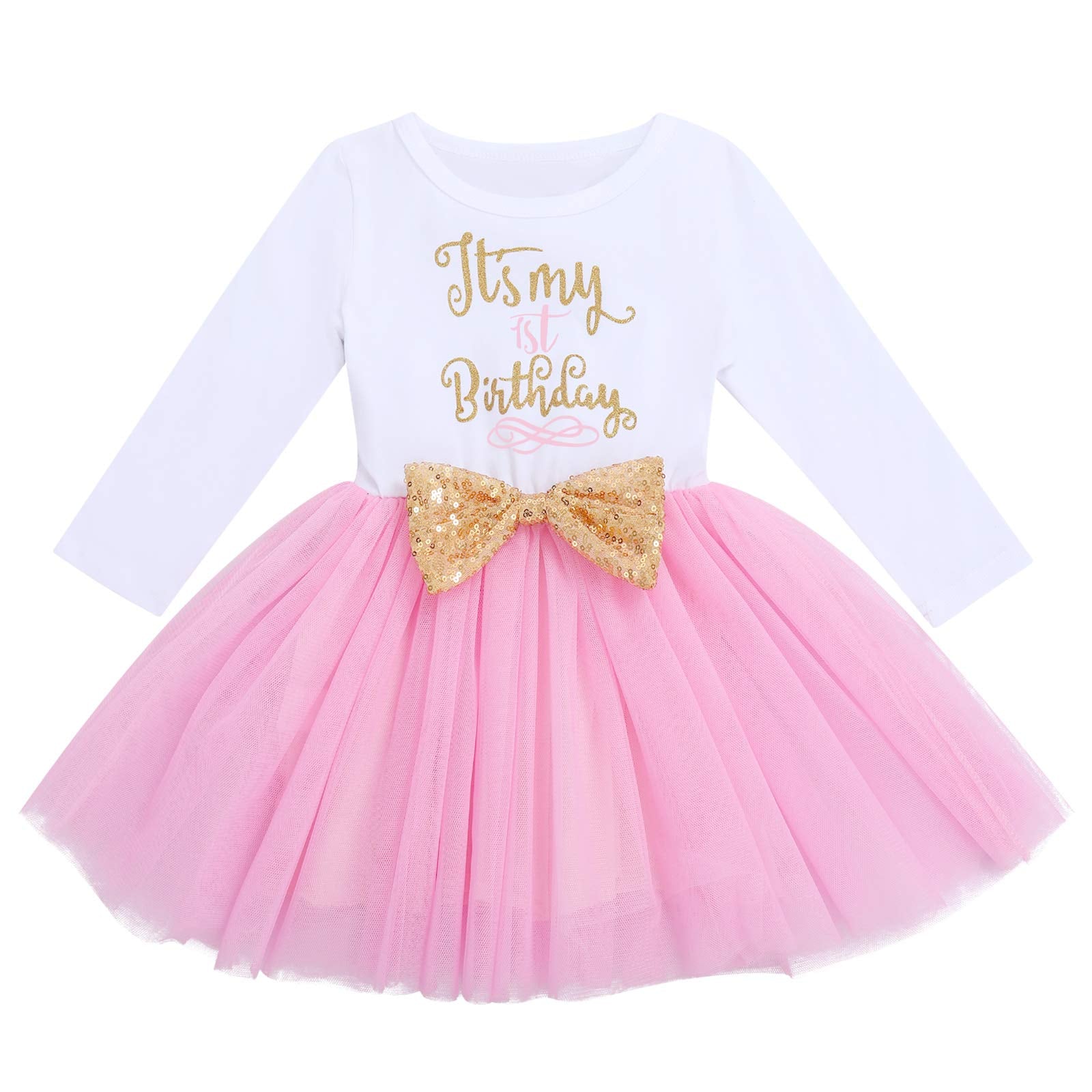 Winter Birthday Outfit Girl Its My 1St Birthday Mini Dress Cake Smash Outfit Baby Tulle Tutu Skirt Autumn Long Sleeve Mouse Firs