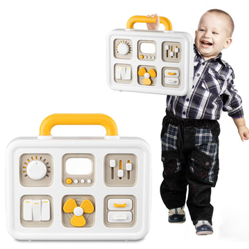 SOCBTNSO Busy Board for 1 Year Old Boy, Montessori Toys for 1+ Year Old, Travel Toys for Toddlers 1-3, Learning Fine Motor Skill
