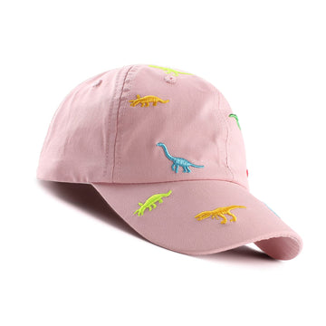 Bamery Toddler Baseball Hat For Boys&Girls Baby Baseball Cap Embroidery Dinosaur Kids Hat For 2-6T (Dinosaur Pink, 2-6T)