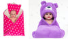CTMKIDS Baby Wrap with Cushion Cap for Kids 74x84 cm  Pink & Baby Hooded Cum Wrap Blanket for Kids 92x66 cm  Purple