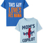 The Children'S Place Baby Boys And Toddler Short Sleeve Graphic 2-Pack T-Shirt, Blue And Light Blue, 12-18 Months Us