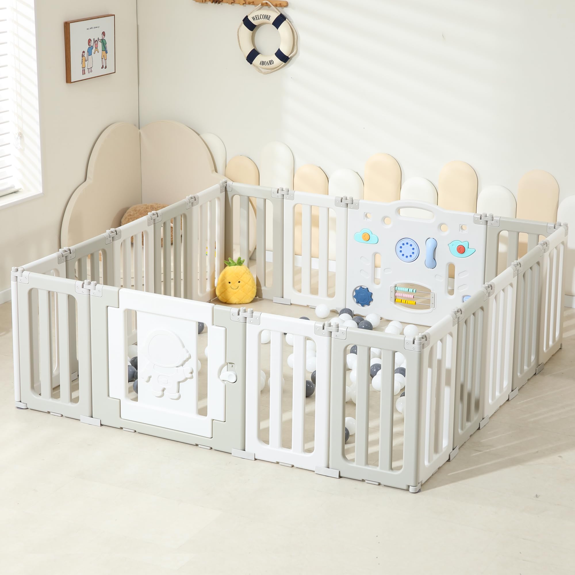 Bestgame Baby Play Pen, Foldable Play Pens for Babies and Toddlers, 18 ...