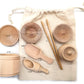 SimplytoPlay Sensory Bin Tools, Montessori Toys for Toddlers, Waldorf Toys, Wooden Scoops and Tongs for Transfer Work and Fine M