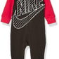 Nike Baby Sportswear Graphic Footed Coverall, Black/Rush Pink, 3M