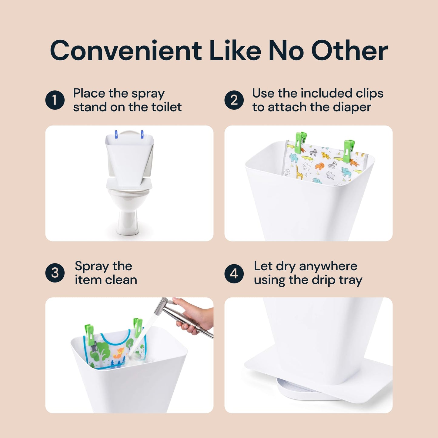 SimplyImagine SprayStand - Cloth Diaper Sprayer Splatter Shield - Contains Spray and Debris When Rinsing Cloth Diapers, Clothing