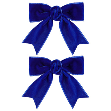 3' Velvet Royal Blue Hair Bows Small Cute Velvet Ribbon Alligator Hair Clips Barrettes Hairpins Wedding Prom Party Dress Decor