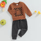 Liomengzi Infant Baby Boy Halloween Pants Outfits Long Sleeve Shirts Pumpkin Sweatshirt Pants Infant Fall Winter Clothes Set (Kh