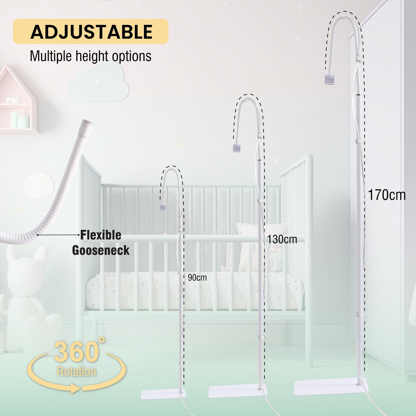 Infant Gadgets Baby Monitor Floor Stand Holder | Compatible With Infant Optics, Hello Baby, Nanit Floor Stand, Motorola, Vava, O
