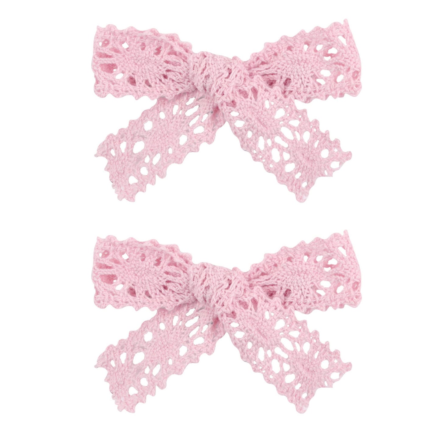 LDDCX Lace Hollow Hair Handmade Bows for Toddler Girls, Baby Hair Clips. Headdress Hair Accessories (FJ39-Pink)