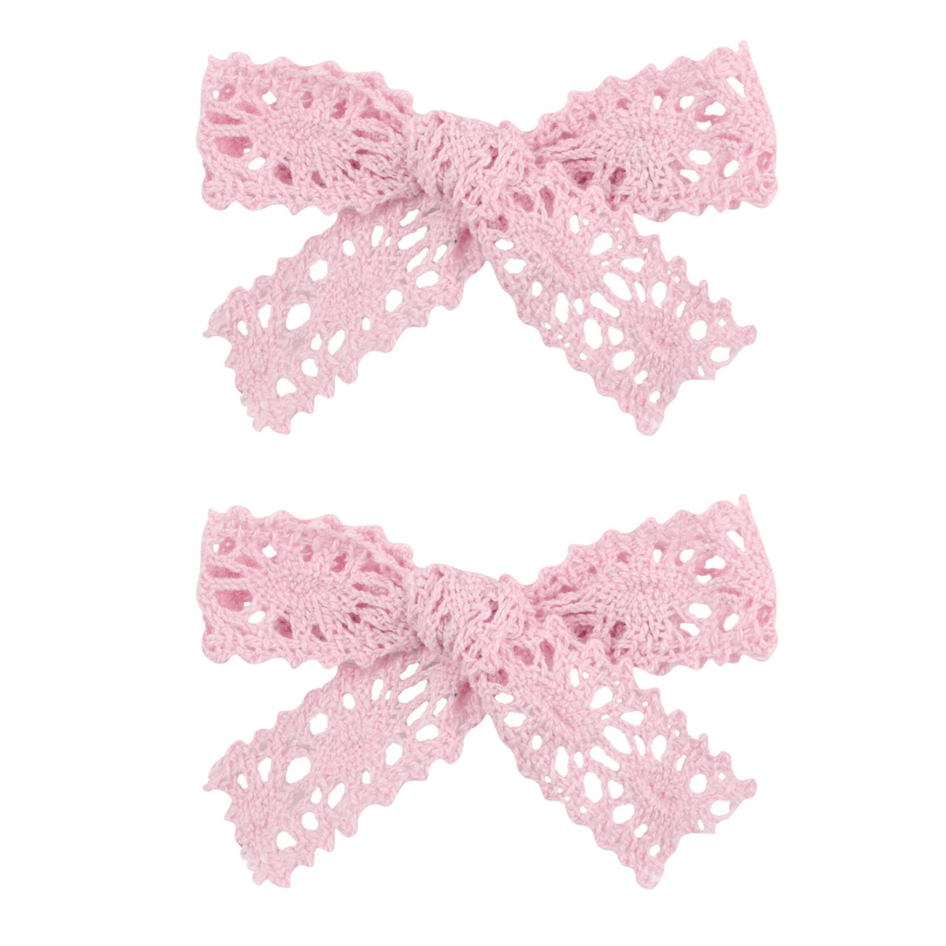 LDDCX Lace Hollow Hair Handmade Bows for Toddler Girls, Baby Hair Clips. Headdress Hair Accessories (FJ39-Pink)
