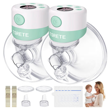 Tsrete Breast Pump, Double Wearable Breast Pump, Electric Hands-Free Breast Pumps With 2 Modes, 9 Levels, Lcd Display, Memory Fu