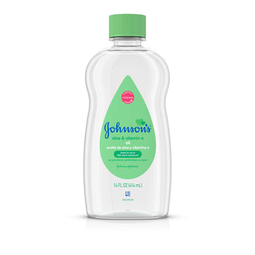 Johnsons Baby Oil Aloe & Vitamin-E 14 Ounce (414Ml) (3 Pack)