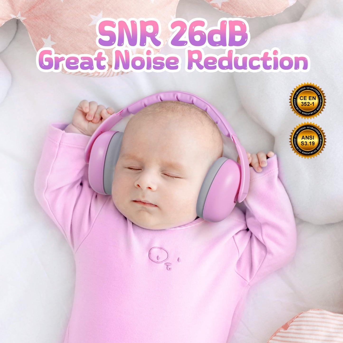 Baby Headphones For Noise, [2024 Upgraded Saftey Version], Baby Ear Muffs Noise Protection, Toddler Infant Noise Cancelling Head