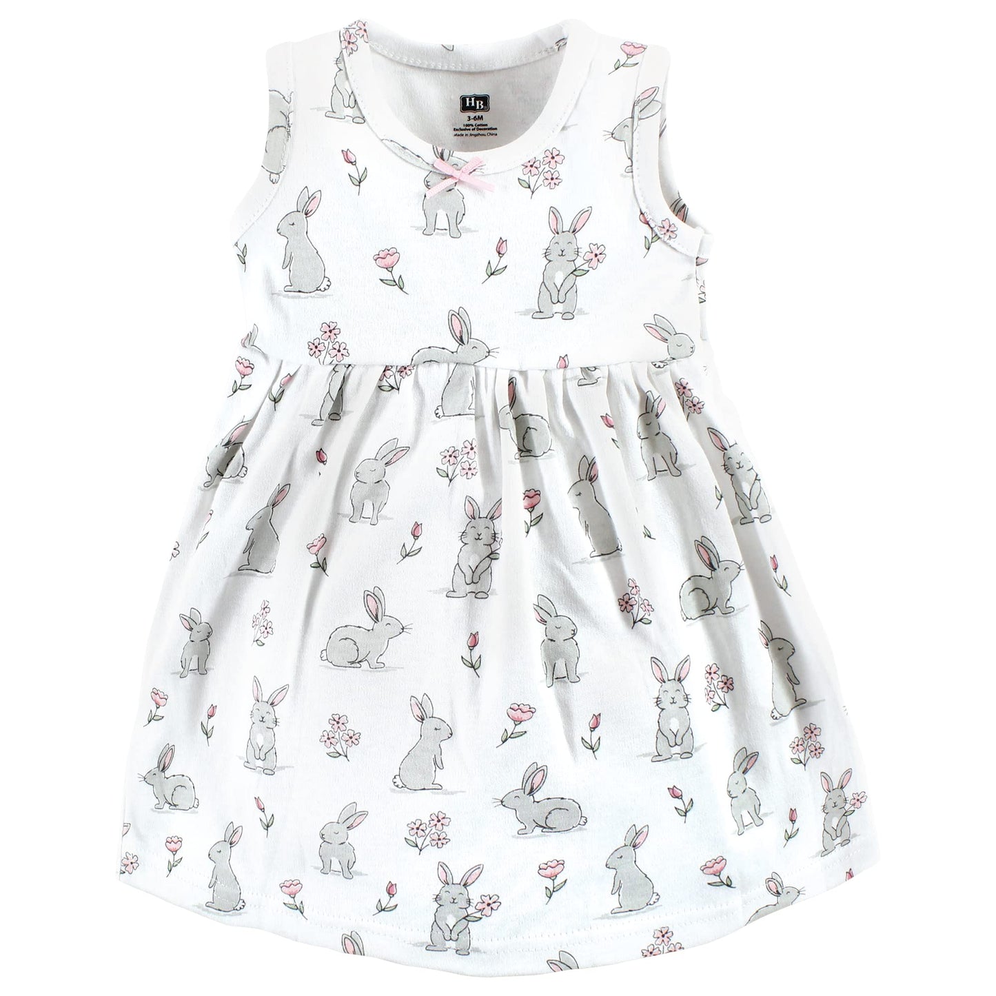 Hudson Baby Baby Girls Cotton And Cardigan Set Casual Dress, Bunny Floral, 5T Us