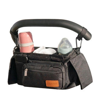 WUUTER Stroller Organizer with Cup Holder Detachable Wristlet Large Capacity Baby Stroller Bag for Mom, Fits Uppababy, Baby Jogg