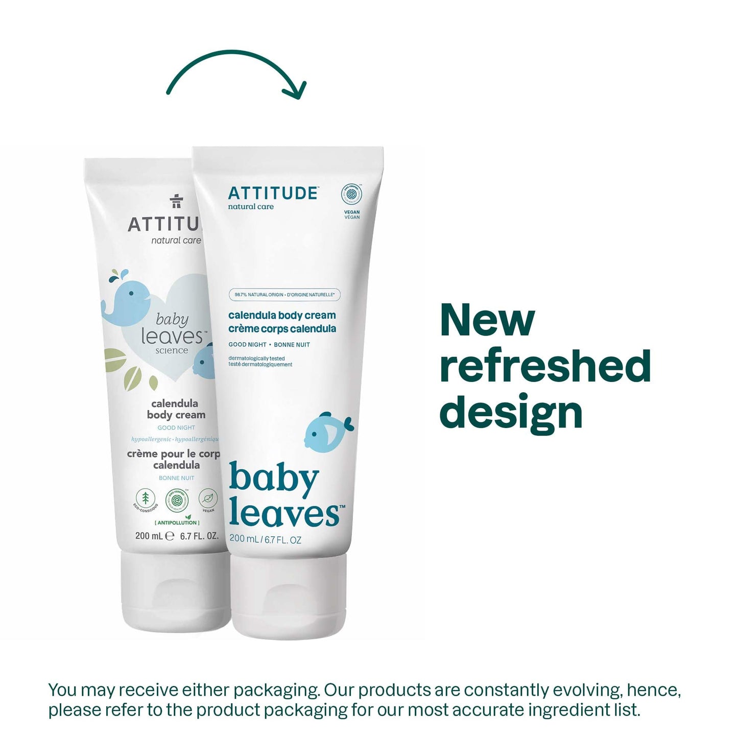 Attitude Body Cream For Baby, Ewg Verified, Made With Naturally Derived Ingredients, Vegan, Good Night, 6.7 Fl Oz