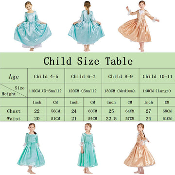 Royal Colonial Little Girl Child Princess Costume Hamilton Peggy Yellow Halloween Cosplay Kid Victorian Dress