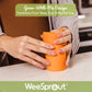 WeeSprout Bamboo Grow-With-Me Sippy Cups with Lids, 10 oz Set of Four, Babies Kids & Toddlers, Made With Bamboo & 100% Silicone,