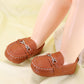 Lonsoen Infant Shoes Boys Loafers Baby Girls Crib Moccasins Classic Synthetic Leather Wedding Dress Shoes,Bay209 Brown 6-12 Mont