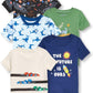 Tuddybuddy Boys 100% Organic Cotton Ribbed Short Sleeves Tops/TShirt (2 Years3 Years, Pack Of 5, Assorted)