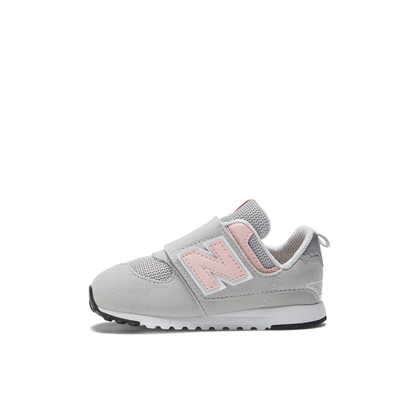 New Balance Kid'S 574 V1 New-B Hook And Loop Sneaker, Rain Cloud/Pink Haze, 2 Wide Infant