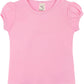 Lilax Baby Girls' Basic Short Puff Sleeve Round Neck T-Shirt 18-24 Months, Pink