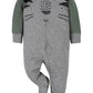 Gerber Baby Boys' 4 Pack Sleep 'N Play Footie, Tiger Grey, 0-3 Months