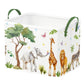 Runtoo Safari Animal Nursery Decor Baby Basket Woodland Elephant Giraffe Baby Shower Decorations Gift Basket Toddler Toy Box Lau
