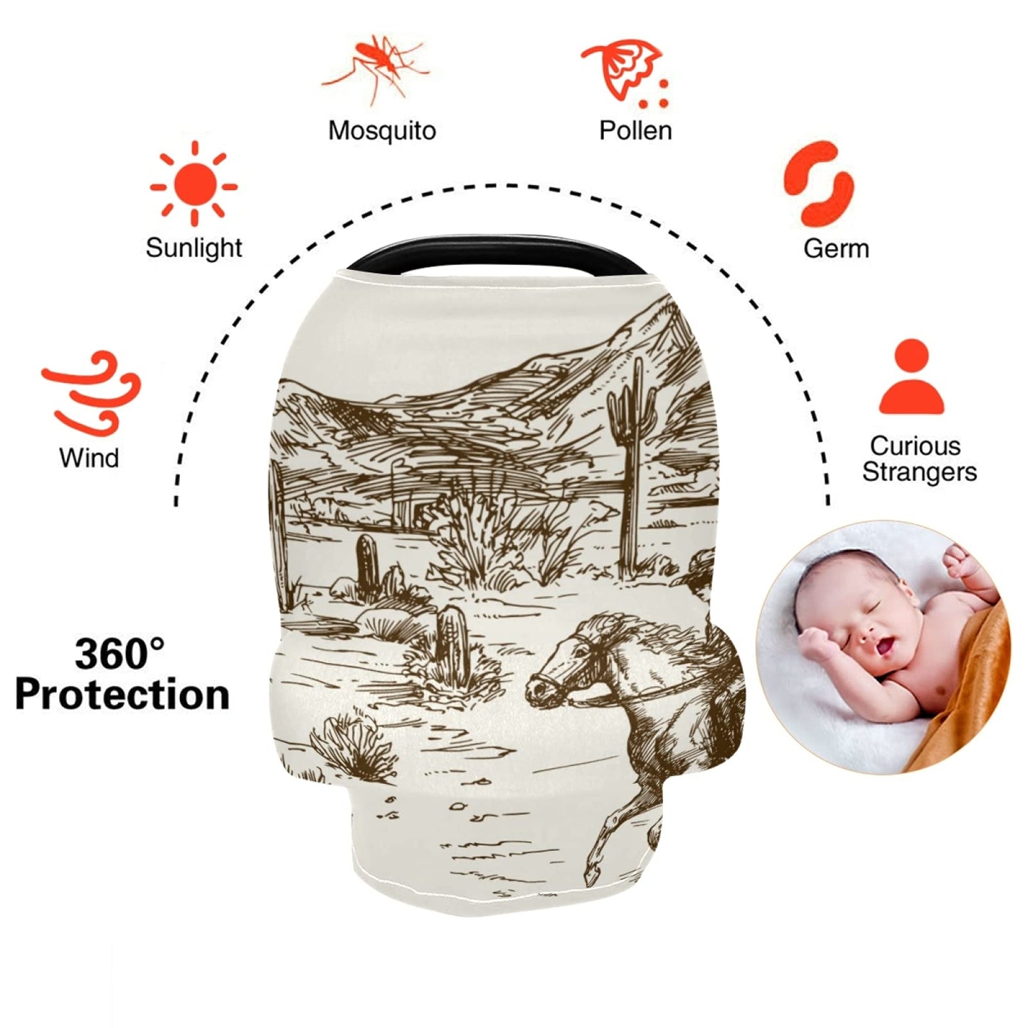 Xigua Soft Baby Car Seat Covers Canopy For Infants Strollers Canopies For Newborns Babies Nursing Apron Cover For Breastfeeding,