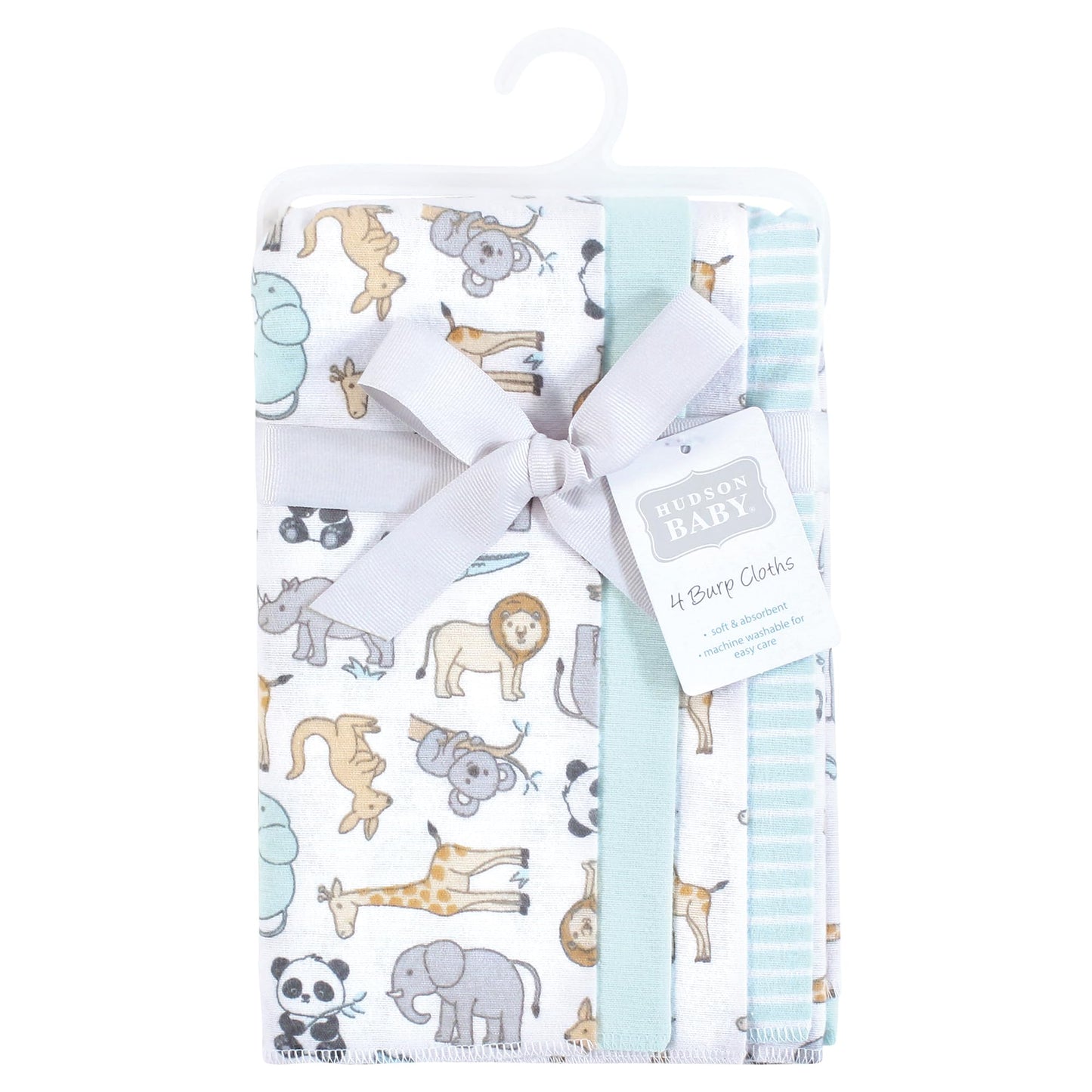 Hudson Baby Unisex Baby Cotton Flannel Burp Cloths, Kangaroo, One Size