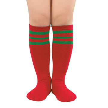 Zando Christmas Knee High Socks For Toddler Girls Kids Striped Knee Socks Boys Long Socks For Cosplay Party Holiday Christmas Tu