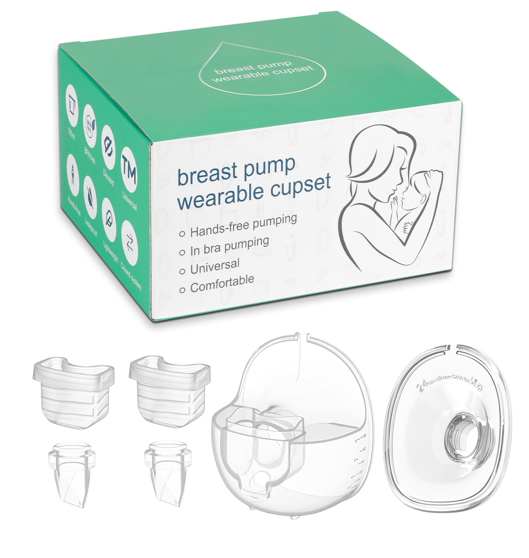 Wearable Breast Pump Accessories Milk Collector Cup Replacement Pump Parts Flange 27Mm Compatible With Mommed Tsrete Missaa Mumg
