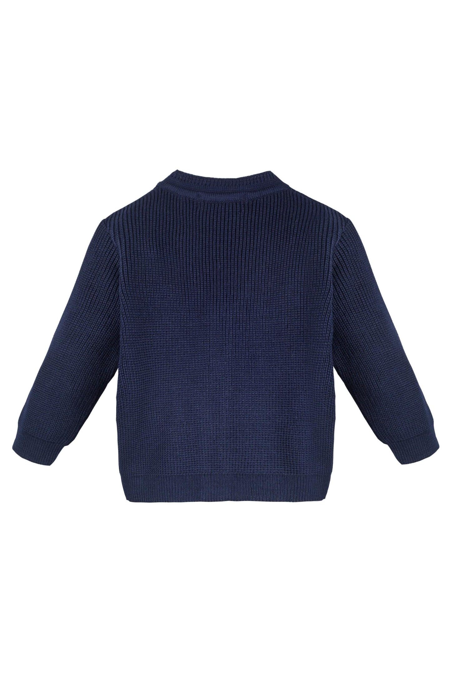 Lilax Baby Boys Basic Long Sleeve V-Neck Classic Knit Cardigan Sweater (Navy, 9-12 Months)