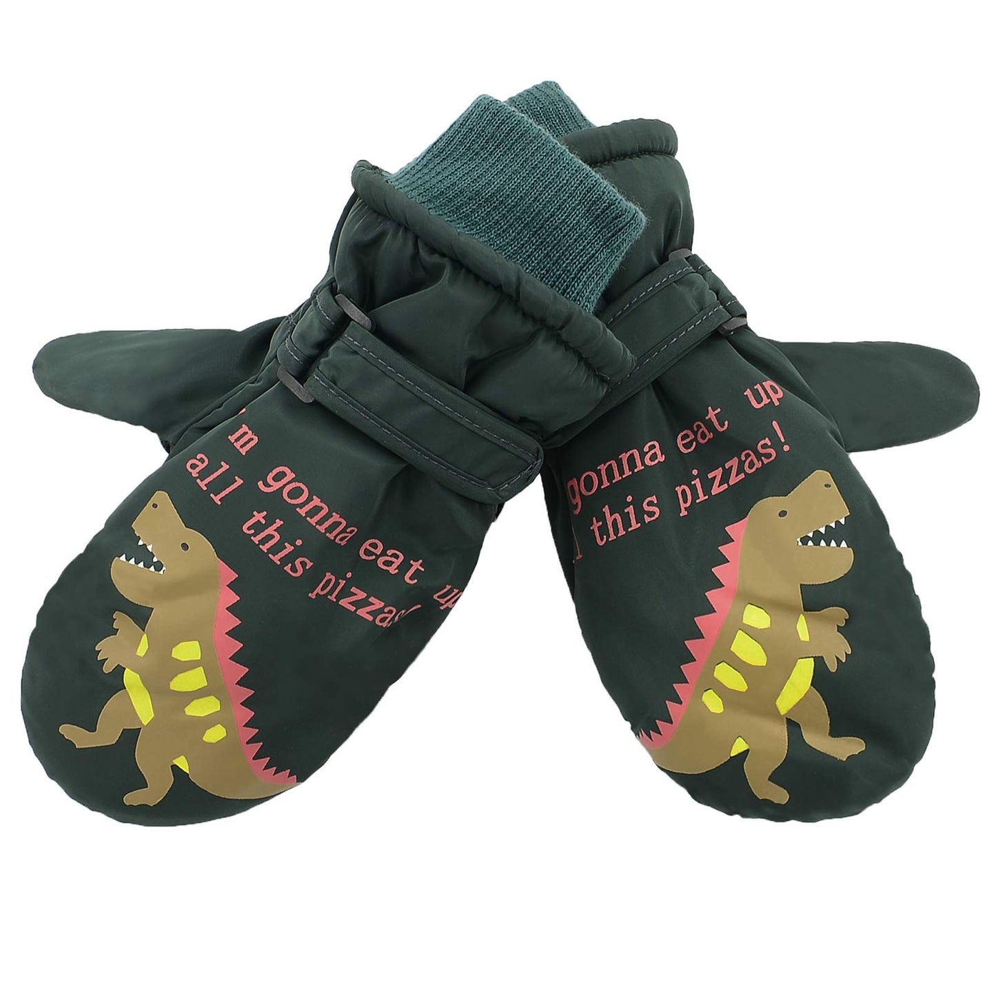 Toddler Mittens Winter Snow Glove Waterproof Mitten Warm Fleece Kid Ski Gloves For Boys Girls Green Dinosaur S